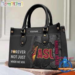 NCAA Arizona State Sun Devils Custom Name Gift For Fans Leather Hand Bag
