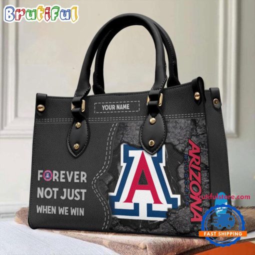 NCAA Arizona Wildcats Custom Name Gift For Fans Leather Hand Bag