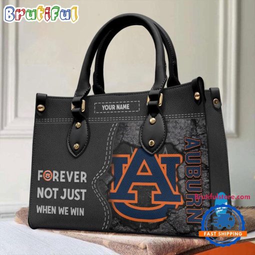 NCAA Auburn Tigers Custom Name Gift For Fans Leather Hand Bag