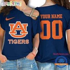 NCAA Auburn Tigers Custom Name Number One Shoulder T-Shirt