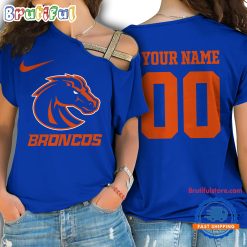 NCAA Boise State Broncos Custom Name Number One Shoulder T-Shirt
