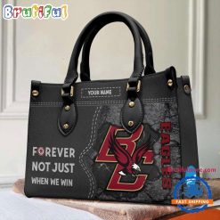 NCAA Boston College Eagles Custom Name Gift For Fans Leather Hand Bag
