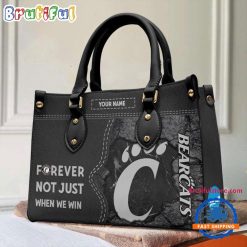 NCAA Cincinnati Bearcats Custom Name Gift For Fans Leather Hand Bag