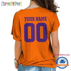 Alternative view of NCAA Clemson Tigers Custom Name Number One Shoulder T-Shirt