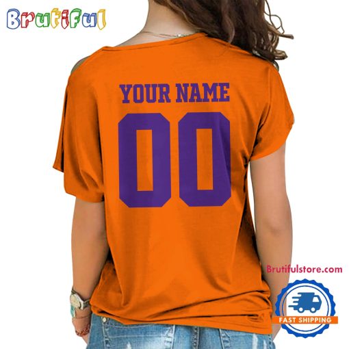 NCAA Clemson Tigers Custom Name Number One Shoulder T-Shirt