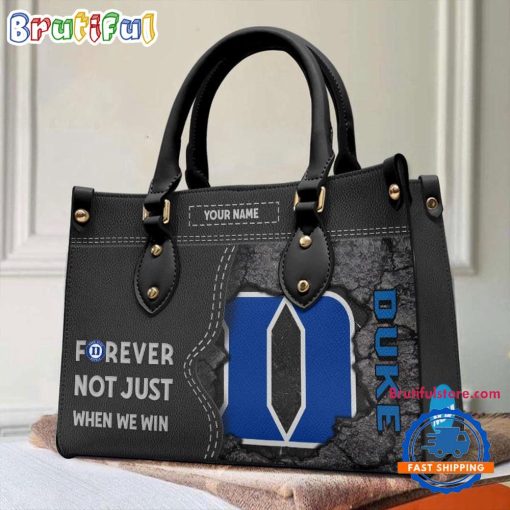 NCAA Duke Blue Devils Custom Name Gift For Fans Leather Hand Bag
