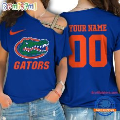 NCAA Florida Gators Custom Name Number One Shoulder T-Shirt