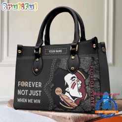 NCAA Florida State Seminoles Custom Name Gift For Fans Leather Hand Bag