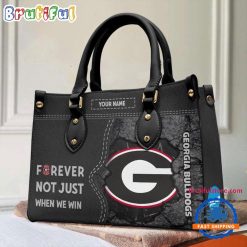 NCAA Georgia Bulldogs Custom Name Gift For Fans Leather Hand Bag
