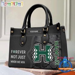 NCAA Hawaii Rainbow Warriors Custom Name Gift For Fans Leather Hand Bag