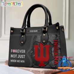 NCAA Indiana Hoosiers Custom Name Gift For Fans Leather Hand Bag