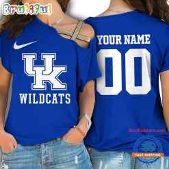 NCAA Kentucky Wildcats Custom Name Number One Shoulder T-Shirt