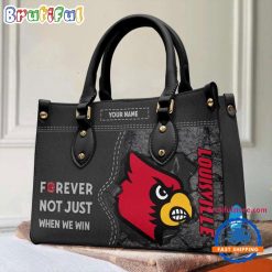 NCAA Louisville Cardinals Custom Name Gift For Fans Leather Hand Bag
