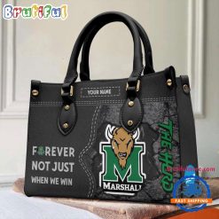 NCAA Marshall Thundering Herd Custom Name Gift For Fans Leather Hand Bag