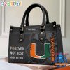 NCAA Miami Hurricanes Custom Name Gift For Fans Leather Hand Bag