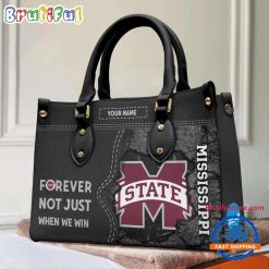 NCAA Mississippi State Bulldogs Custom Name Gift For Fans Leather Hand Bag