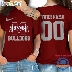 NCAA Mississippi State Bulldogs Custom Name Number One Shoulder T-Shirt