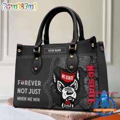 NCAA NC State Wolfpack Custom Name Gift For Fans Leather Hand Bag