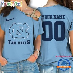 NCAA North Carolina Tar Heels Custom Name Number One Shoulder T-Shirt