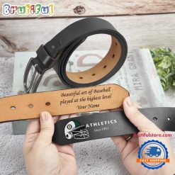 NCAA Oakland Athletics Custom Name Leather Belt