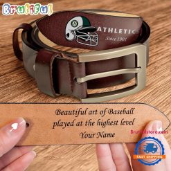 NCAA Oakland Athletics Custom Name Leather Belt