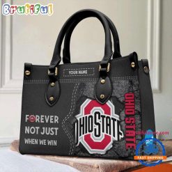 NCAA Ohio State Buckeyes Custom Name Gift For Fans Leather Hand Bag