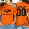 NCAA Oklahoma State Cowboys Custom Name Number One Shoulder T-Shirt