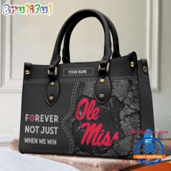 NCAA Ole Miss Rebels Custom Name Gift For Fans Leather Hand Bag