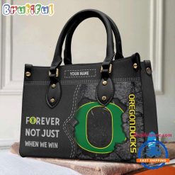 NCAA Oregon Ducks Custom Name Gift For Fans Leather Hand Bag