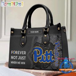 NCAA Pittsburgh Panthers Custom Name Gift For Fans Leather Hand Bag