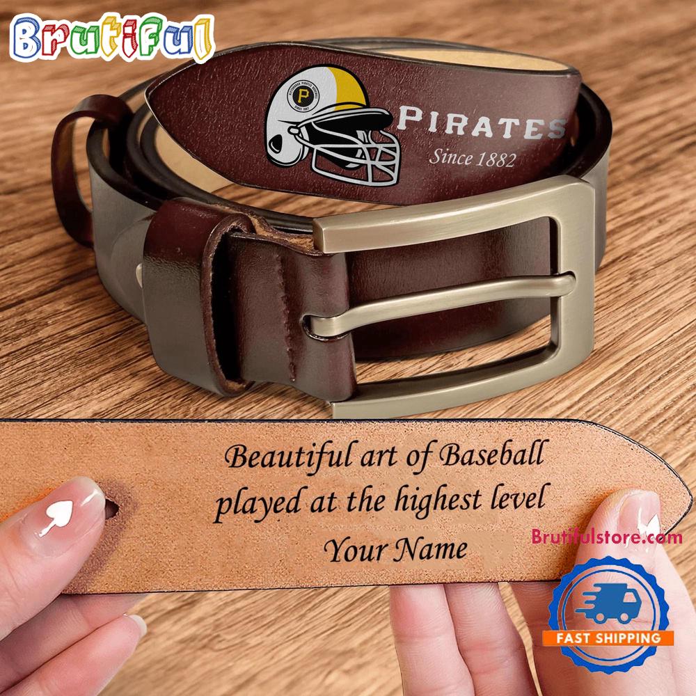 NCAA Pittsburgh Pirates Custom Name Leather Belt NCAA Pittsburgh Pirates Custom Name Leather Belt
