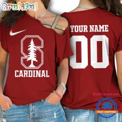 NCAA Stanford Cardinal Custom Name Number One Shoulder T-Shirt