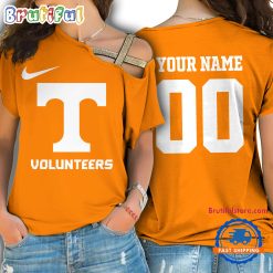 NCAA Tennessee Volunteers Custom Name Number One Shoulder T-Shirt