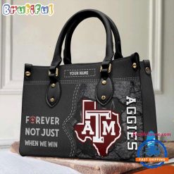 NCAA Texas A&M Aggies Custom Name Gift For Fans Leather Hand Bag