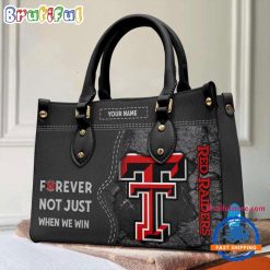 NCAA Texas Tech Red Raiders Custom Name Gift For Fans Leather Hand Bag