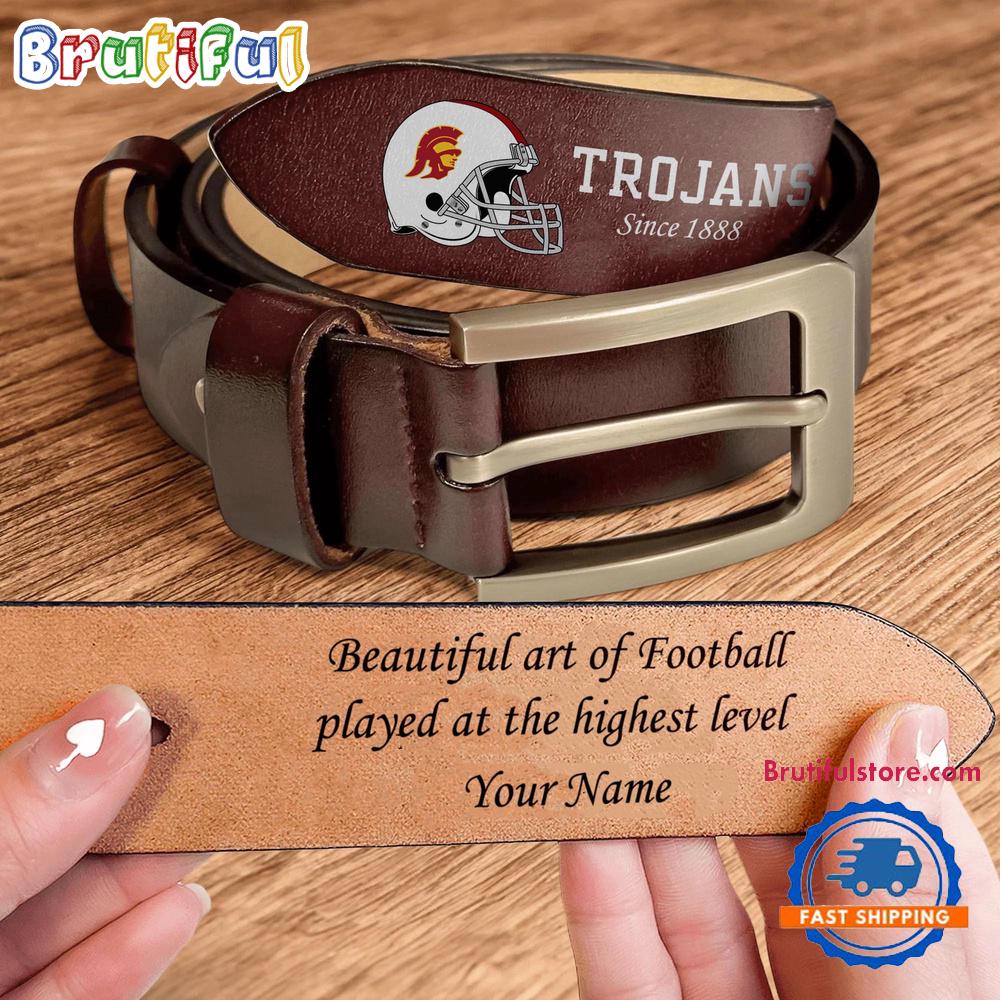 NCAA USC Trojans Custom Name Leather Belt NCAA USC Trojans Custom Name Leather Belt