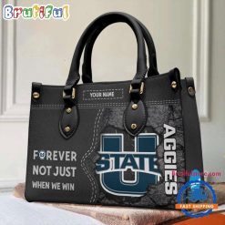 NCAA Utah State Aggies Custom Name Gift For Fans Leather Hand Bag