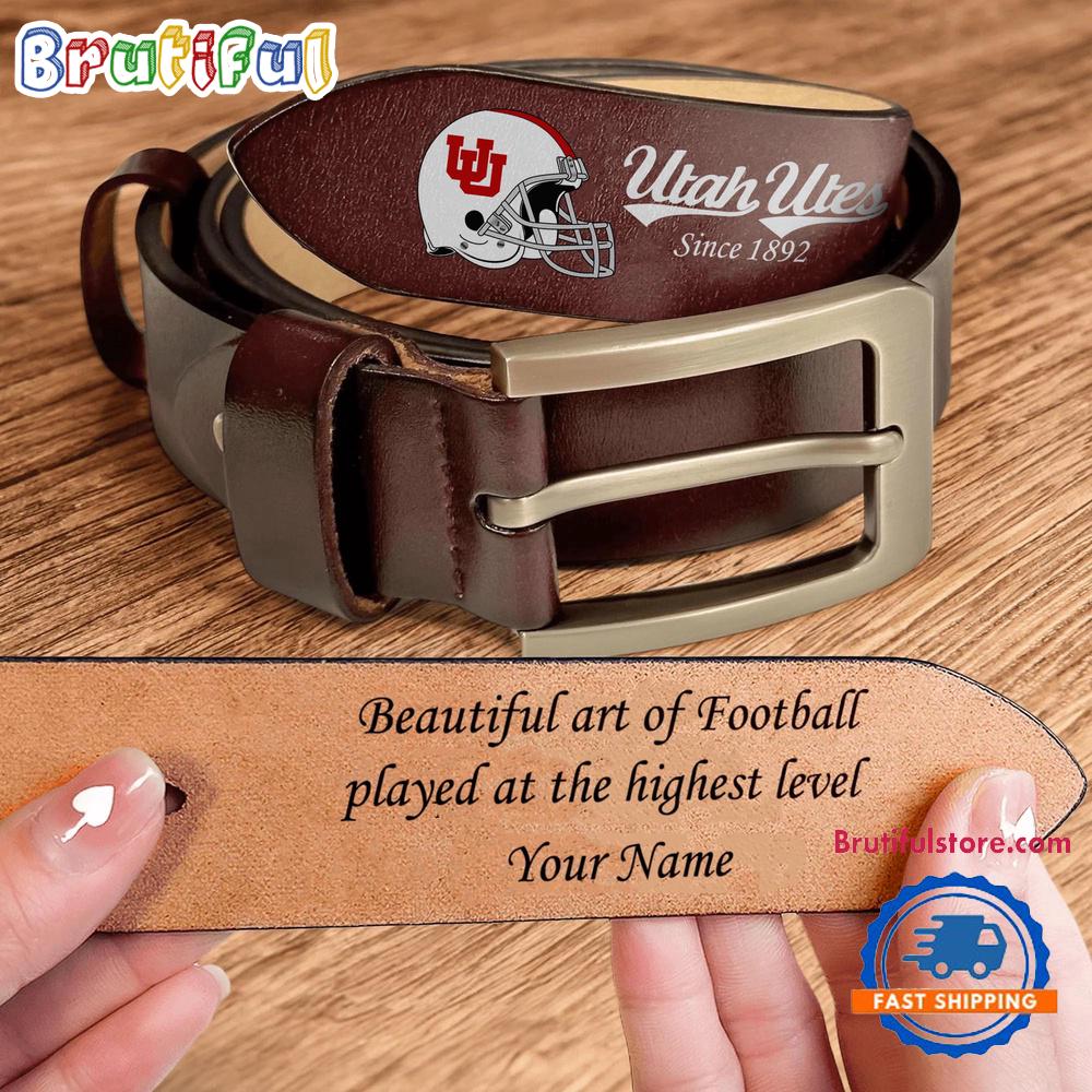 NCAA Utah Utes Custom Name Leather Belt NCAA Utah Utes Custom Name Leather Belt