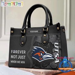 NCAA UTSA Roadrunners Custom Name Gift For Fans Leather Hand Bag