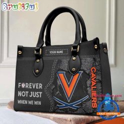 NCAA Virginia Cavaliers Custom Name Gift For Fans Leather Hand Bag