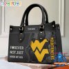 NCAA West Virginia Mountaineers Custom Name Gift For Fans Leather Hand Bag